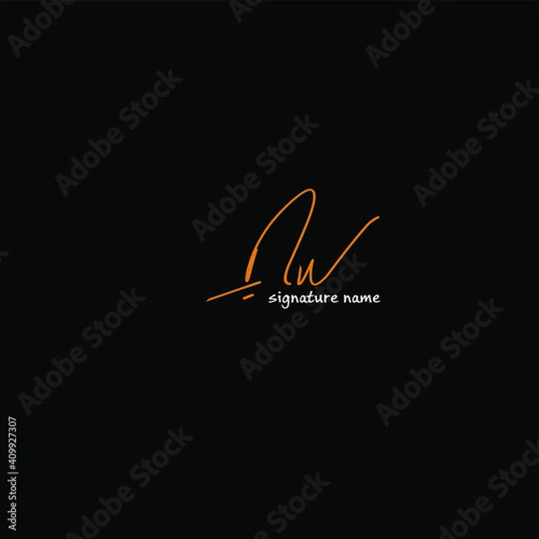 Obraz nw white background handwritten logo
