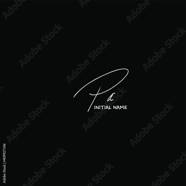 Obraz Pa white background handwritten logo