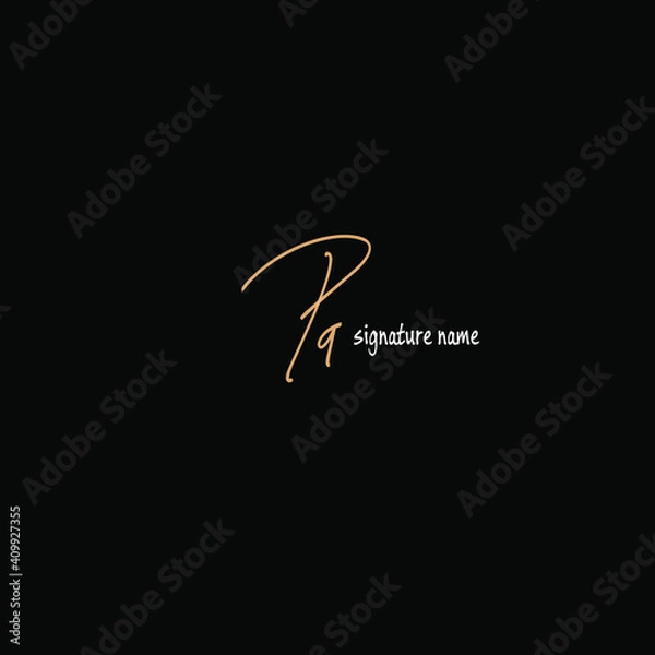 Obraz Pa white background handwritten logo