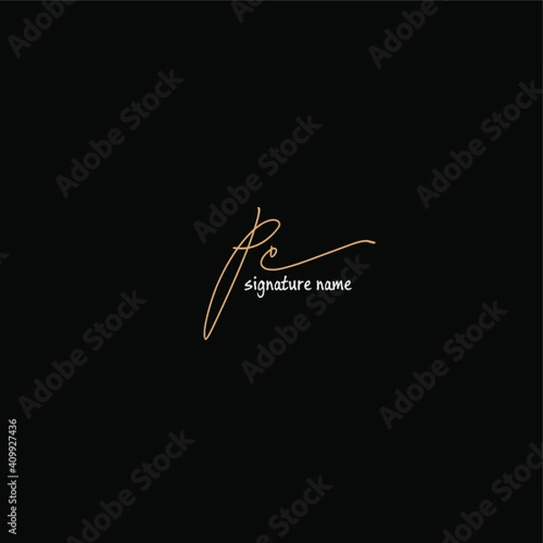 Obraz pe white background handwritten logo