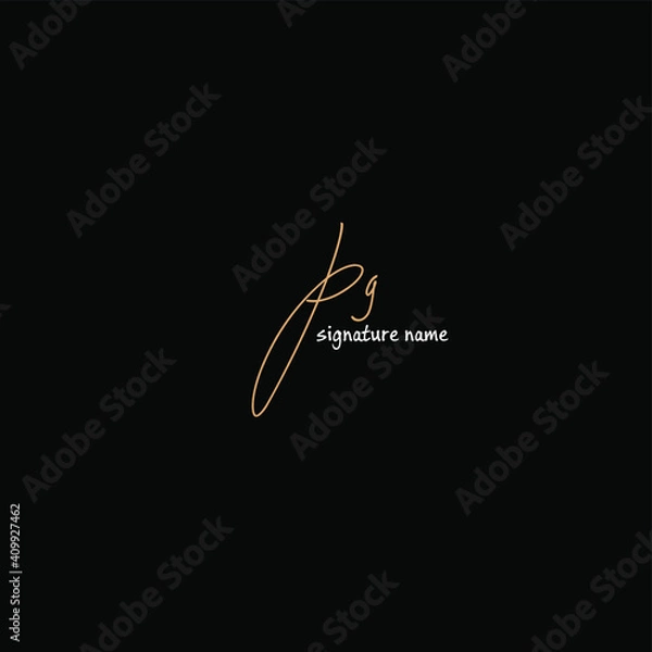 Obraz pg white background handwritten logo