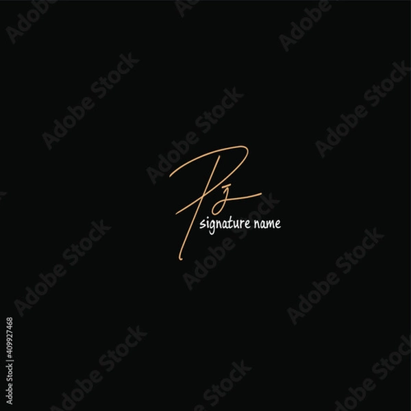 Obraz Pj white background handwritten logo
