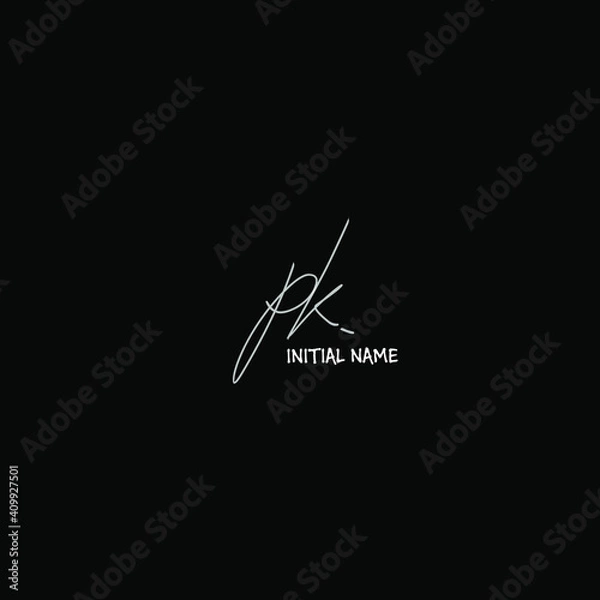 Obraz pk white background handwritten logo