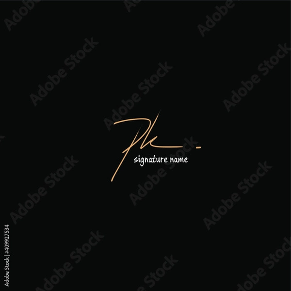 Obraz pk white background handwritten logo