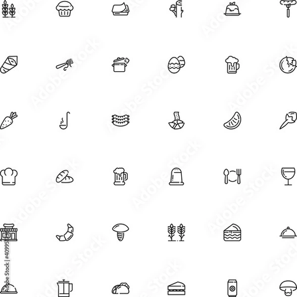 Obraz icon vector icon set such as: fat, pita, pan, city, minimal, cooked, pie, muffin, town, shrimp, one, carrot, message, cabbage, earthstar, lottery, beer glass, aluminium, china, bold, collection