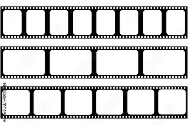 Obraz Set of film frame on a transparent background. Vector illustration.
