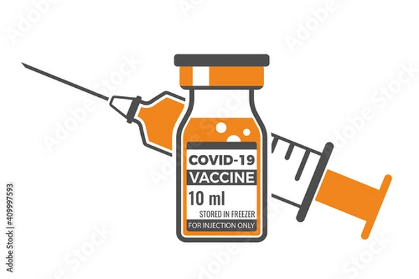 Fototapeta Covid-19 coronavirus vaccine and syringe
