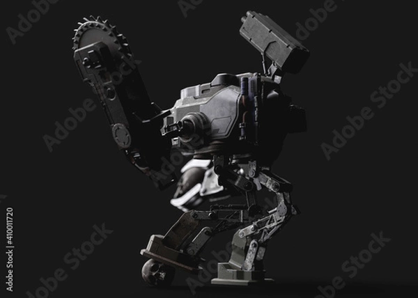 Fototapeta Robot with skull