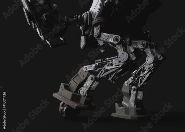 Fototapeta Robot with skull