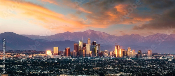 Obraz Los Angeles skyline sunset