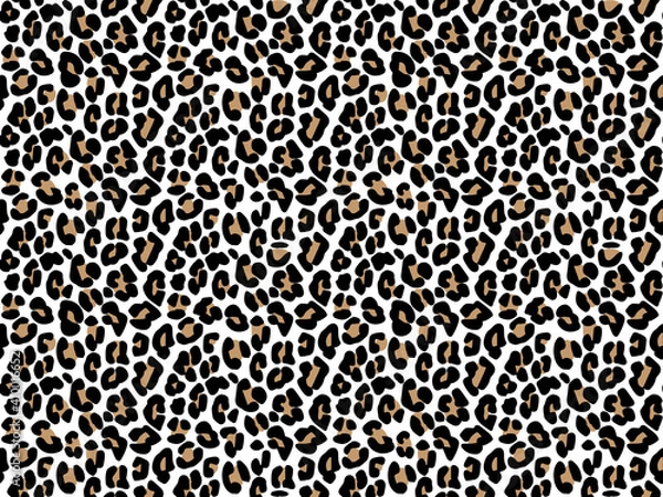 Fototapeta White leopard skin seamless pattern. Animal decorative print design for textile, paper and clothes.
