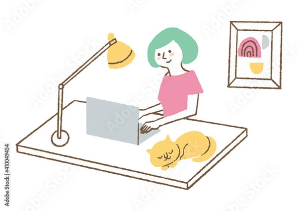 Fototapeta パソコンで仕事をしている女性