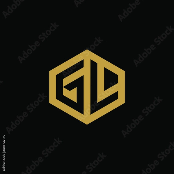 Obraz Initial letter GL hexagon logo design vector
