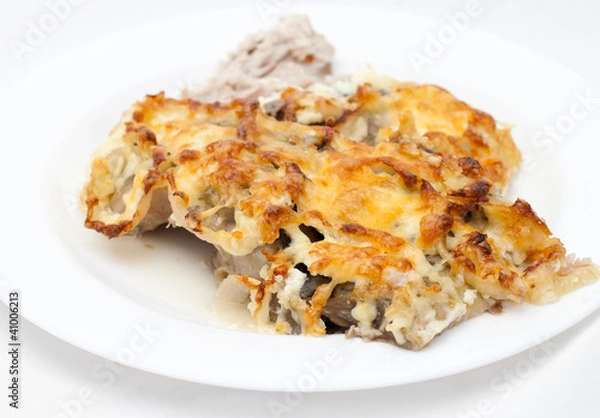 Obraz fish baked under cheese