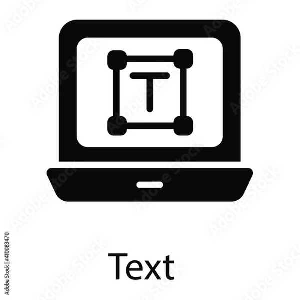 Obraz type text glyph icon on laptop isolated on white background