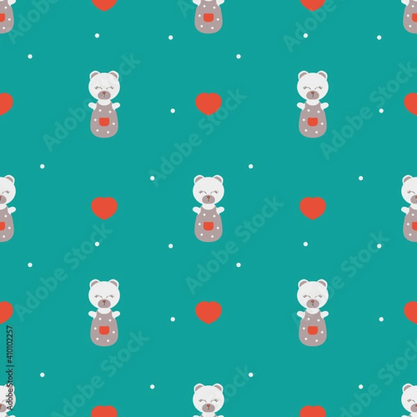 Fototapeta seamless pattern sleeping bear for baby textiles without gradient