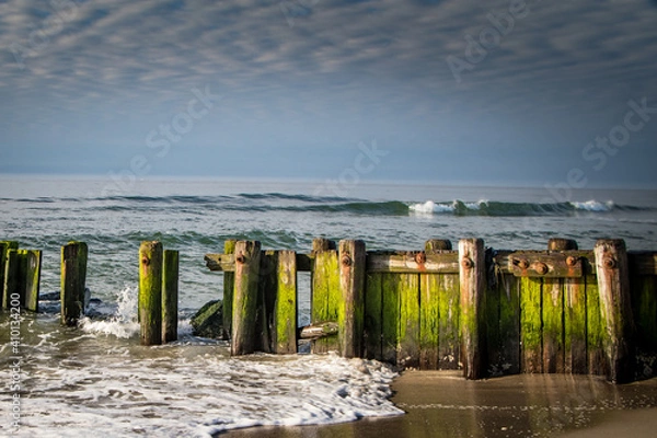 Fototapeta Early morning beach scene of the Atlantic in Holgate, NJ