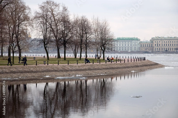 Fototapeta Набережная Заячего острова. Вид на Неву. Санкт-Петербург