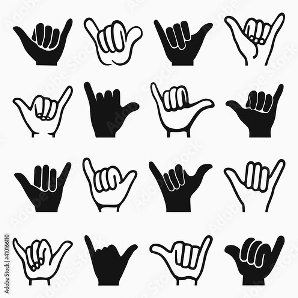 Obraz Shaka Hang Loose Vector Collection