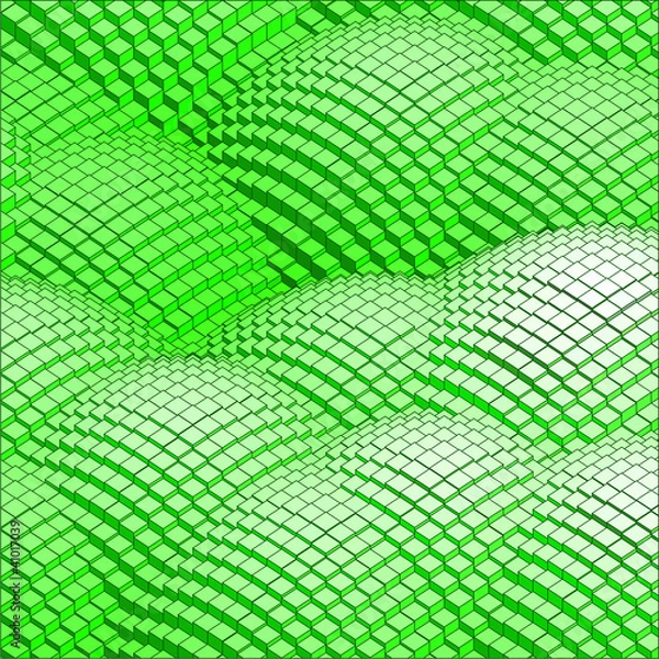 Fototapeta abstract 3d vector background  green mountains