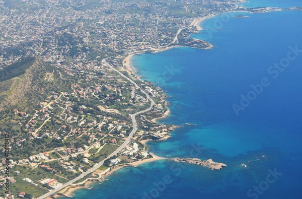 Obraz Vista aérea da costa da Grécia