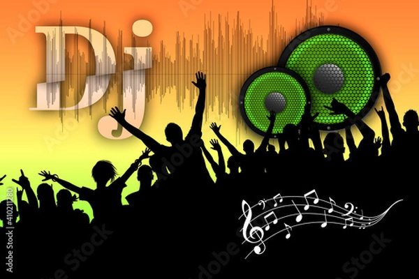 Obraz Music Studio DJ Speaker Background