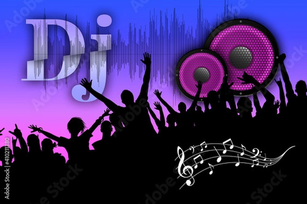 Obraz Music Studio DJ Speaker Background