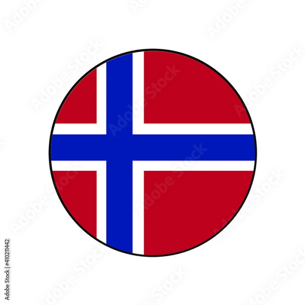 Obraz Norway Flag Button set - rounded, circle, for European push button concepts.	