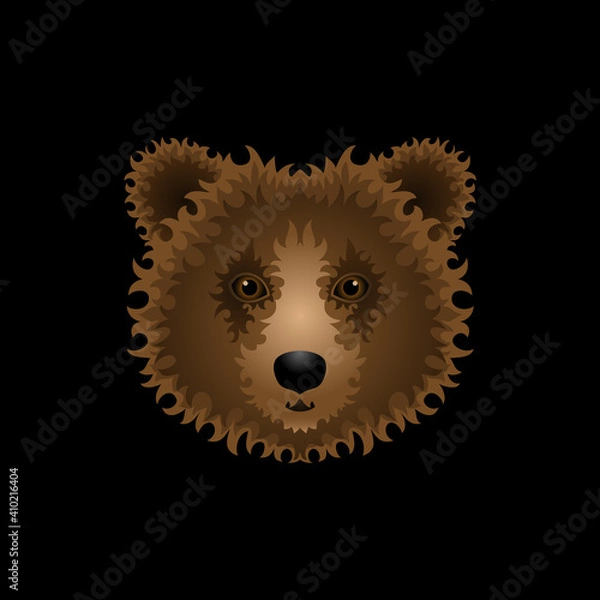 Obraz bear portrait styled with ornaments