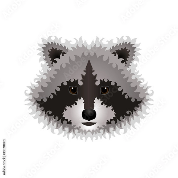 Obraz raccoon portrait styled with ornaments