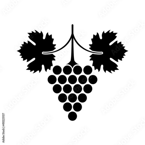 Obraz grapes black silhouette with leaves