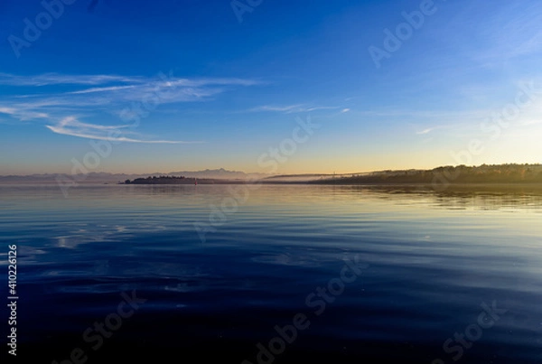 Fototapeta sunset over the lake
