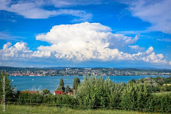 Fototapeta Huge Cloud over Lake Constance