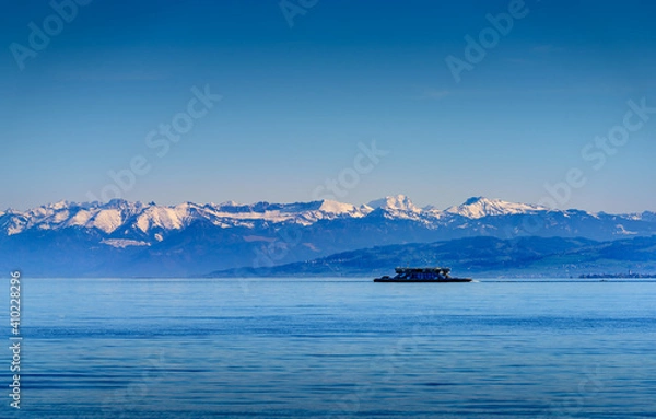 Fototapeta landscape with snow and sky