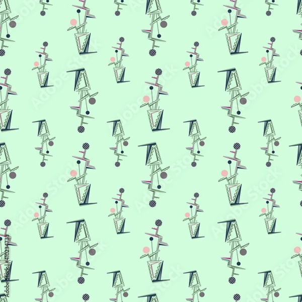 Obraz Seamless pattern. Pland in a pot.