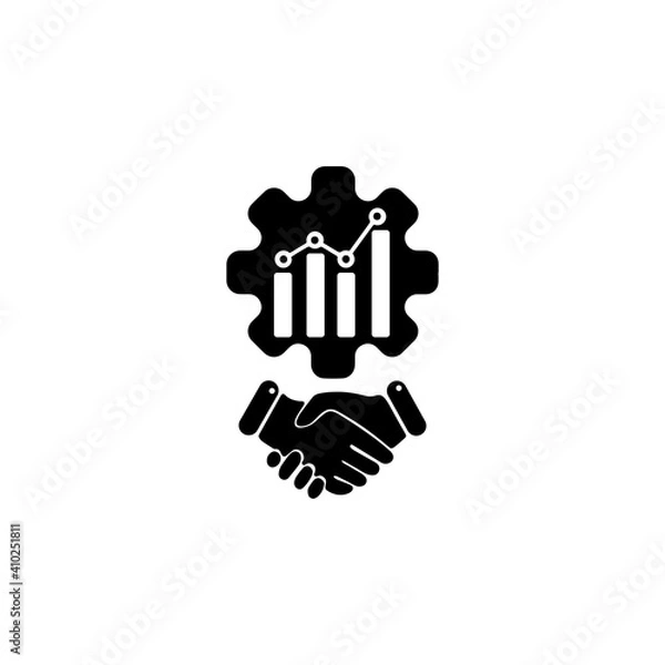 Fototapeta Business management black color icon