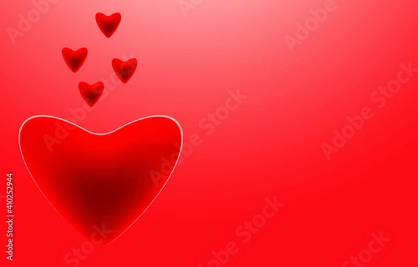 Obraz Red Hearts background vector. The red Heart shapes on abstract background in love concept for valentines day with sweet and romantic moment