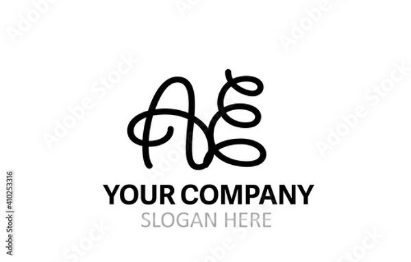 Obraz AE Hand Modern Letter Logo Design Vector