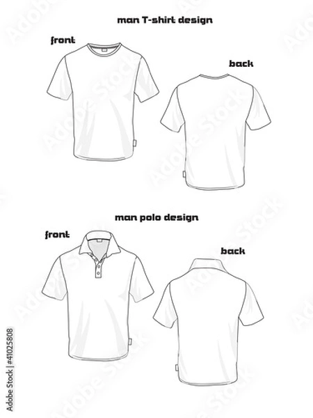 Fototapeta basic man polo and shirt design