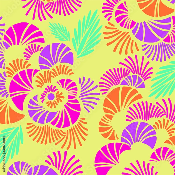 Fototapeta Floral seamless pattern. Hand drawn. For textile, wallpapers, print, wrapping paper. Vector stock illustration.