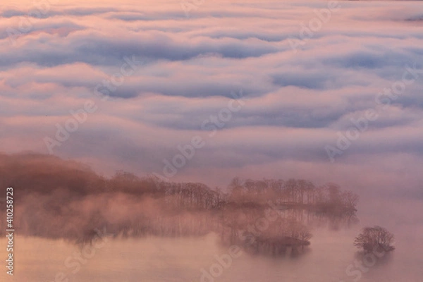 Fototapeta 大沼公園　日暮山からの夜明けの大沼