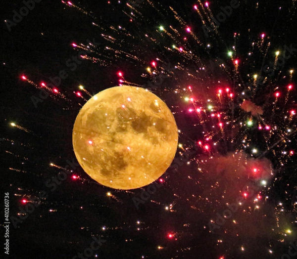 Obraz Moon by fireworks