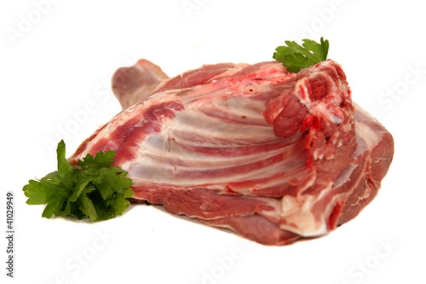 Obraz raw beef meat steak over white background