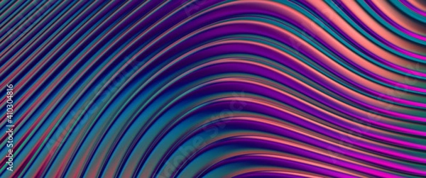 Fototapeta Abstract background. Colorful wavy reflective design wallpaper. Graphic illustration for wallpaper, banner, background, card, book cover or website.