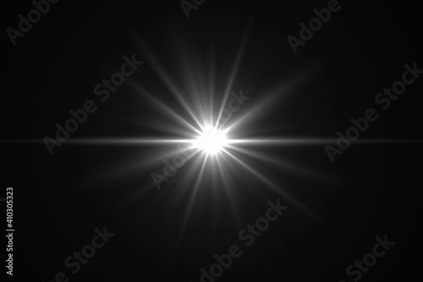 Fototapeta Lens flare light on back background.