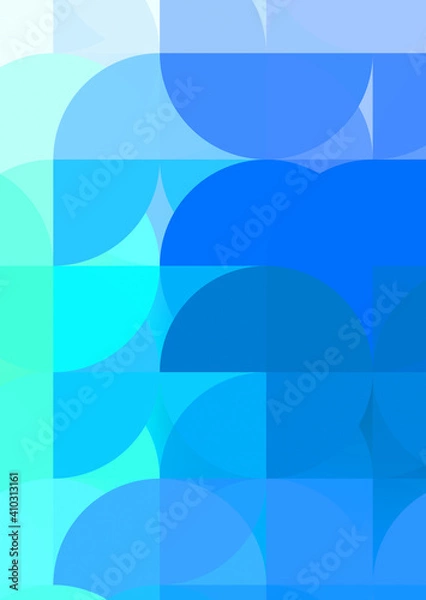 Fototapeta Layers of circular shapes creating a colorful and vibrant design. Digital illustration of circles layout. Futuristic design template.