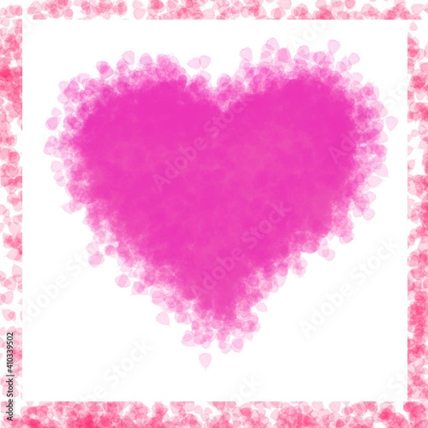 Obraz pink heart from drops in a frame on a white background
