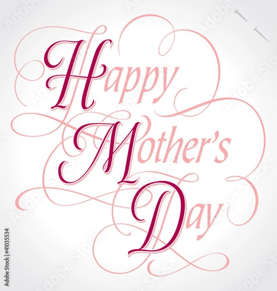 Fototapeta 'happy mother's day' hand lettering (vector)