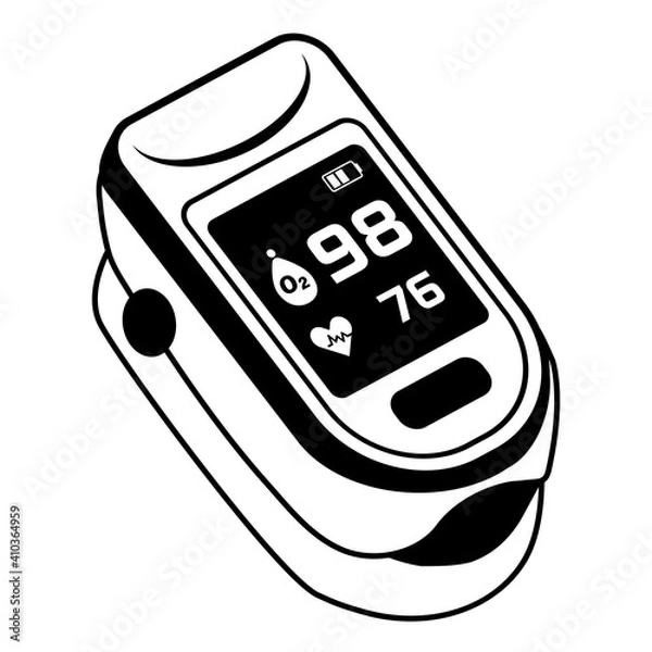 Fototapeta パルスオキシメーターのベクターイラスト