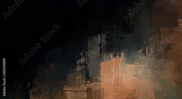 Fototapeta Background with crossed wild brush strokes. Colorful and vibrant illustration. Painted art. Creative abstract painting.